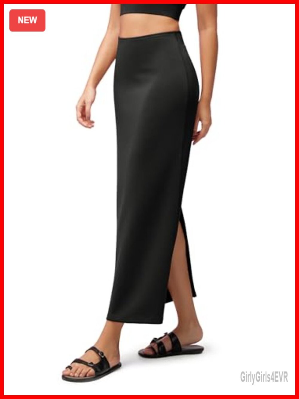 Modal Soft Maxi Skirt High Waist Back Slit Long Pencil Skirt